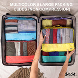 Large Packing Cubes for Travel - 5pc Packing Cubes for Suitcases - Lightweight Luggage Organizer Bags (Non - Compression)