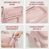 Large Pink Ita Bag Big Backpack, Messenger Style Tote Shoulder Bags Cute Kawaii Itbag For Women Japanese Style Pin Display Dorm Work School Casual (Pink)