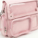 Large Pink Ita Bag Big Backpack, Messenger Style Tote Shoulder Bags Cute Kawaii Itbag For Women Japanese Style Pin Display Dorm Work School Casual (Pink)