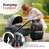 Large PU Leather Diaper Bag Backpack Set (3 - Piece) – Baby Bag with Large Changing Pad, Insulated Warm/Cool Bottle Pockets Organization, Newborn Essentials Travel Gift for Mom & Dad, Best Baby Shower