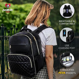 Large PU Leather Diaper Bag Backpack Set (3 - Piece) – Baby Bag with Large Changing Pad, Insulated Warm/Cool Bottle Pockets Organization, Newborn Essentials Travel Gift for Mom & Dad, Best Baby Shower