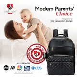 Large PU Leather Diaper Bag Backpack Set (3 - Piece) – Baby Bag with Large Changing Pad, Insulated Warm/Cool Bottle Pockets Organization, Newborn Essentials Travel Gift for Mom & Dad, Best Baby Shower