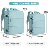 Large Travel Backpack Carry on Flight Approved Mochila De Viaje Carry on Backpack for Airplanes Spirit Airlines Personal Item Bag 18x14x8 Inches Travel Bag Traveling Backpack for Women Men Light Blue