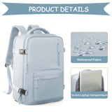 Large Travel Backpack Women Carry On Hiking Backpack Waterproof Outdoor Sports Casual Daypack Personal item Travel Bag Airplane Essentials Spirit Airline Flight Approved Shoes Compartment Men,Blue