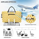 Large Travel Bag Travel Weekender Gear Bag with Toiletry for Airplane Traveling 2 Pcs Set Buffalo Plaid diamonding Bright Yellow1