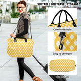 Large Travel Bag Travel Weekender Gear Bag with Toiletry for Airplane Traveling 2 Pcs Set Buffalo Plaid diamonding Bright Yellow1