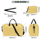 Large Travel Bag Travel Weekender Gear Bag with Toiletry for Airplane Traveling 2 Pcs Set Buffalo Plaid diamonding Bright Yellow1