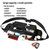 Large Waterproof Black Waist Bag Fanny Pack For Men Women Belt Bag Pouch Hip Bum Chest Bags with Adjustable Strap, Premium Lightweight Fanny Pack For Gym Fitness Workout Travel Work Commuting