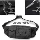 Large Waterproof Black Waist Bag Fanny Pack For Men Women Belt Bag Pouch Hip Bum Chest Bags with Adjustable Strap, Premium Lightweight Fanny Pack For Gym Fitness Workout Travel Work Commuting