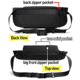 Large Waterproof Black Waist Bag Fanny Pack For Men Women Belt Bag Pouch Hip Bum Chest Bags with Adjustable Strap, Premium Lightweight Fanny Pack For Gym Fitness Workout Travel Work Commuting