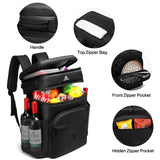 Laripwit 54 Cans Backpack Cooler Insulated Leak - Proof Large Leather Cooler Backpack Double Deck Lunch Backpack for Men Women - Perfect Soft Cooler Bag for Work, Camping, Picnic, Beach, Hiking