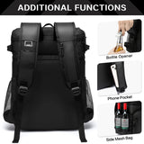 Laripwit 54 Cans Backpack Cooler Insulated Leak - Proof Large Leather Cooler Backpack Double Deck Lunch Backpack for Men Women - Perfect Soft Cooler Bag for Work, Camping, Picnic, Beach, Hiking