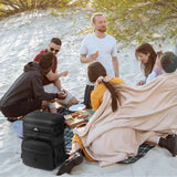 Laripwit 54 Cans Backpack Cooler Insulated Leak - Proof Large Leather Cooler Backpack Double Deck Lunch Backpack for Men Women - Perfect Soft Cooler Bag for Work, Camping, Picnic, Beach, Hiking