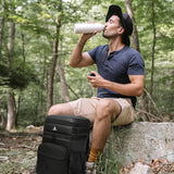 Laripwit 54 Cans Backpack Cooler Insulated Leak - Proof Large Leather Cooler Backpack Double Deck Lunch Backpack for Men Women - Perfect Soft Cooler Bag for Work, Camping, Picnic, Beach, Hiking