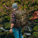 Laripwit Picnic Backpack Cooler - 54 Cans Large Soft Camo Lunch Backpack Bag Insulated Leakproof with Double Deck Compartment