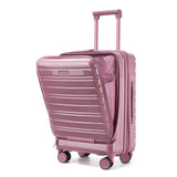 LARVENDER Carry On Luggage 22x14x9 Airline Approved, 20 Inch Expandable PC+ABS Hardside Carry On Luggage with Front Pocket Spinner Wheels TSA Lock for Women Men (Silk Rose)