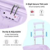 LARVENDER Carry On Luggage 22x14x9 Airline Approved, 20 Inch Hardshell & Lightweight PP Carry On Suitcase for Women with Spinner Wheels TSA Lock, Lavender