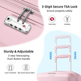 LARVENDER Carry On Luggage 22x14x9 Airline Approved, 20 Inch Hardshell & Lightweight PP Carry On Suitcase for Women with Spinner Wheels TSA Lock, Light Pink