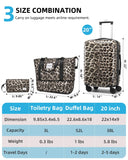 LARVENDER Carry on Luggage 22x14x9 Airline Approved, Expandable 20 Inch Hardside Suitcase with Wheels TSA Lock, PC+ABS Lightweight Carry on Suitcases for Women, Cheetah Print (20/DB/TB)
