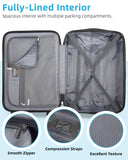 LARVENDER Carry on Luggage 22x14x9 Airline Approved, Expandable 20 Inch Hardside Suitcase with Wheels TSA Lock, PC+ABS Lightweight Carry on Suitcases for Women, Cheetah Print (20/DB/TB)