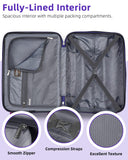 LARVENDER Carry on Luggage 22x14x9 Airline Approved, Expandable 20 Inch Hardside Suitcase with Wheels TSA Lock, PC+ABS Lightweight Carry on Suitcases for Women, Midnight Berry (20/DB/TB)