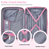 LARVENDER Carry on Luggage 22x14x9 Airline Approved Hardshell Suitcase with Wheels TSA Lock, PC+ABS Lightweight Suitcase Set for Women with Travel Backpack, Peach Sparkling, 3 Piece Set