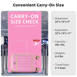 LARVENDER Carry On Luggage 22x14x9 Airline Approved with Spinner Wheels, Expandable 20 Inch Luggage with TSA Lock, Hard Shell Carry On Suitcases for Women Men, Berry