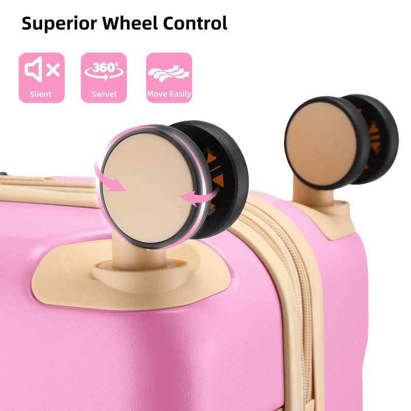 LARVENDER Carry On Luggage 22x14x9 Airline Approved with Spinner Wheels, Expandable 20 Inch Luggage with TSA Lock, Hard Shell Carry On Suitcases for Women Men, Berry