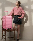 LARVENDER Expandable Carry on Luggage 20inch Suitcase with Wheels, Berry