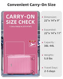 LARVENDER Expandable Carry on Luggage 20inch Suitcase with Wheels, Berry