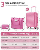 LARVENDER Expandable Carry on Luggage 20inch Suitcase with Wheels, Berry