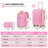 LARVENDER Luggage Sets 3 Piece Expandable Carry on Luggage 22x14x9 Airline Approved Hardshell Suitcase with Wheels TSA Lock, Lightweight Suitcase Set for Women with Travel Backpack, Berry