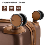 LARVENDER Luggage Sets 3 Piece Expandable Carry on Luggage 22x14x9 Airline Approved Hardshell Suitcase with Wheels TSA Lock, Lightweight Suitcase Set for Women with Travel Backpack, Maple