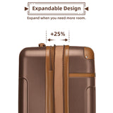 LARVENDER Luggage Sets 3 Piece Expandable Carry on Luggage 22x14x9 Airline Approved Hardshell Suitcase with Wheels TSA Lock, Lightweight Suitcase Set for Women with Travel Backpack, Maple
