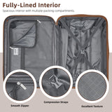 LARVENDER Luggage Sets 3 Piece Expandable Carry on Luggage 22x14x9 Airline Approved Hardshell Suitcase with Wheels TSA Lock, Lightweight Suitcase Set for Women with Travel Backpack, Maple
