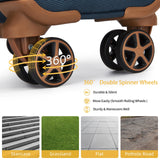 LARVENDER Luggage Sets 4 Piece, Softside Carry On Luggage Suitcase Set with 360° Spinner Wheels for Women Men(28/24/20/18) Navy Blue