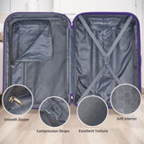 LARVENDER Luggage Sets 5 Piece Hardside Expandable Suitcase with Wheels Lock,PC+ABS Hardside Lightweight Rolling Suitcase for Women and Men,Midnight Berry
