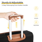 LARVENDER Luggage Sets 5 Piece Softside Expandable Suitcases Set with Spinner Wheels TSA Lock, Lightweight Soft Shell Rolling Travel Luggage Set Clearance for Men and Women, Black Brown