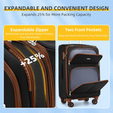 LARVENDER Luggage Sets 5 Piece Softside Expandable Suitcases Set with Spinner Wheels TSA Lock, Lightweight Soft Shell Rolling Travel Luggage Set Clearance for Men and Women, Black Brown