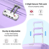 LARVENDER Luggage Sets 5 Piece with Duffel Bag Expandable(Only 28 inch) Hardside PP Carry On Luggage with 360° Spinner Wheels TSA Lock Luggage Sets for Women, Lavender