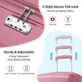 LARVENDER Luggage Sets 5 Piece with Duffel Bag Expandable(Only 28 inch) Hardside PP Carry On Luggage with 360° Spinner Wheels TSA Lock Luggage Sets for Women, Pink
