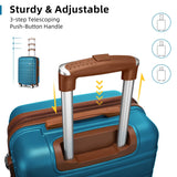 LARVENDER Luggage Sets 6 Piece, Expandable Hardside Carry on Suitcase Set with Spinner Wheels, Lightweight Rolling Luggage Sets for Women with TSA Lock, Blue