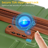 LARVENDER Luggage Sets 6 Piece, Expandable Hardside Carry on Suitcase Set with Spinner Wheels, Lightweight Rolling Luggage Sets for Women with TSA Lock, Green