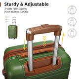 LARVENDER Luggage Sets 6 Piece, Expandable Hardside Carry on Suitcase Set with Spinner Wheels, Lightweight Rolling Luggage Sets for Women with TSA Lock, Green