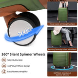 LARVENDER Luggage Sets 6 Piece, Expandable Hardside Carry on Suitcase Set with Spinner Wheels, Lightweight Rolling Luggage Sets for Women with TSA Lock, Green