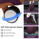 LARVENDER Luggage Sets 6 Piece, Expandable Hardside Carry on Suitcase Set with Spinner Wheels, Lightweight Rolling Luggage Sets for Women with TSA Lock, Purple
