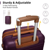 LARVENDER Luggage Sets 6 Piece, Expandable Hardside Carry on Suitcase Set with Spinner Wheels, Lightweight Rolling Luggage Sets for Women with TSA Lock, Purple
