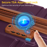 LARVENDER Luggage Sets 6 Piece, Expandable Hardside Carry on Suitcase Set with Spinner Wheels, Lightweight Rolling Luggage Sets for Women with TSA Lock, Purple