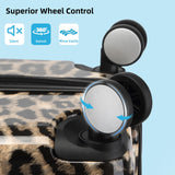 LARVENDER Luggage Sets 6 Piece, Expandable Luggage Hardside PC+ABS Leopard Suitcase Sets with Spinner Wheels TSA Lock, Lightweight Rolling Suitcase for Men and Women, Cheetah Print