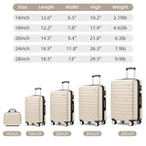 LARVENDER Luggage Sets for Women 5 Piece Hardside Expandable Suitcases with Wheels TSA Lock, Lightweight Travel Carry On Suitcase Set with Cosmetic Case, Cream White